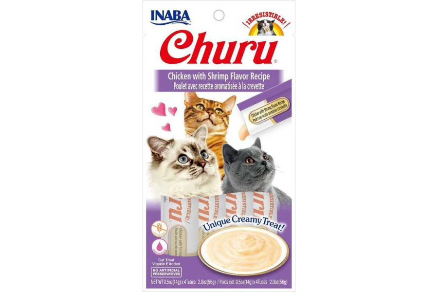 Snacks para gato | Pollo Con Gamba (4X14 G) 56 g | Calvet animales y plantas