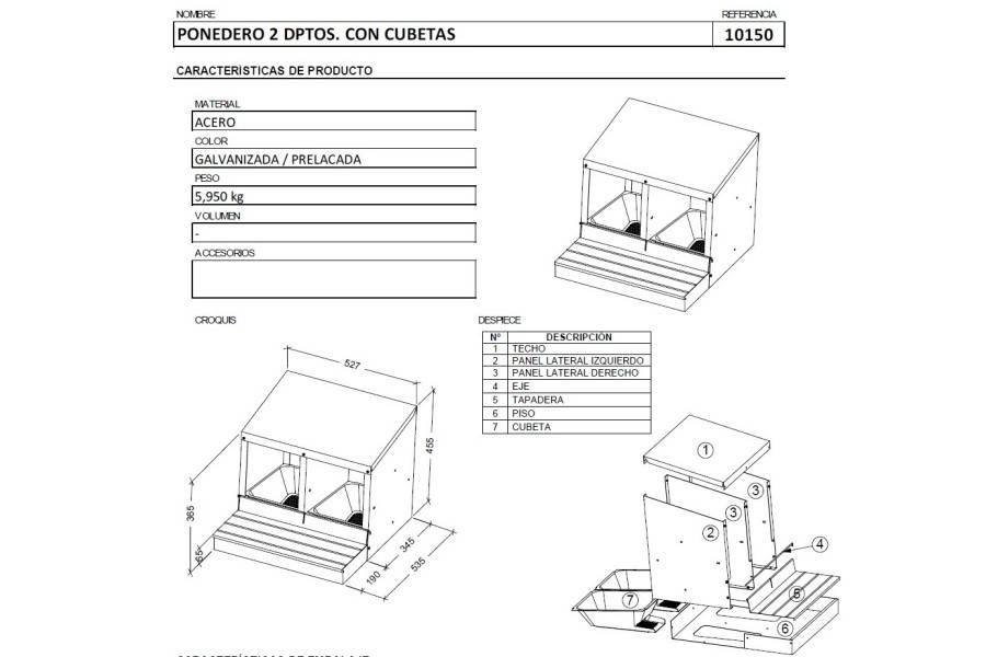 Accessorios | Ponedero Gallinas 2 Departamentos | Calvet animals i plantes