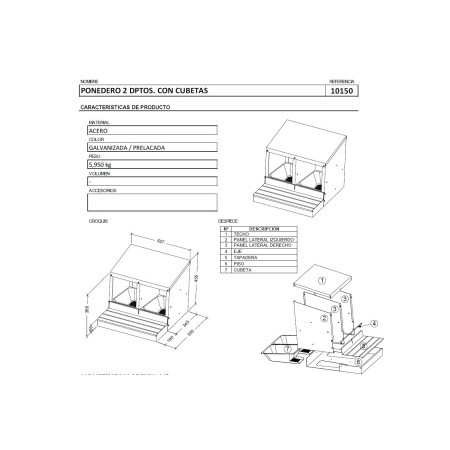 Accessorios | Ponedero Gallinas 2 Departamentos | Calvet animals i plantes
