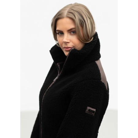 Jaqueta Dona Equestrian Stockholm Teddy Fleece Black Mocha | Genet