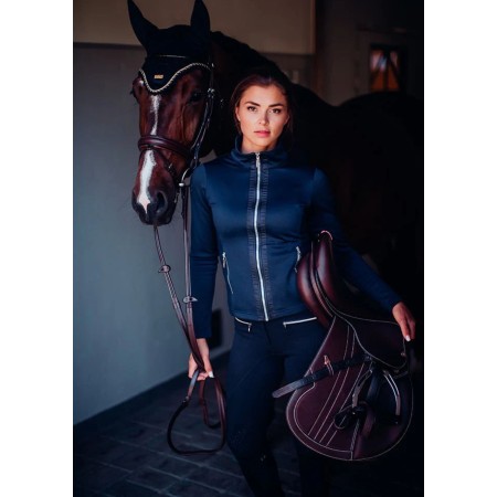 Jaqueta Doan Equestrian Stockholm Fleece Blau Marí/Plata | Genet