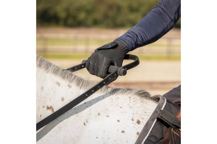  Riendas | Riendas Una Mano Cuero QHP Negra | Calvet Animals i