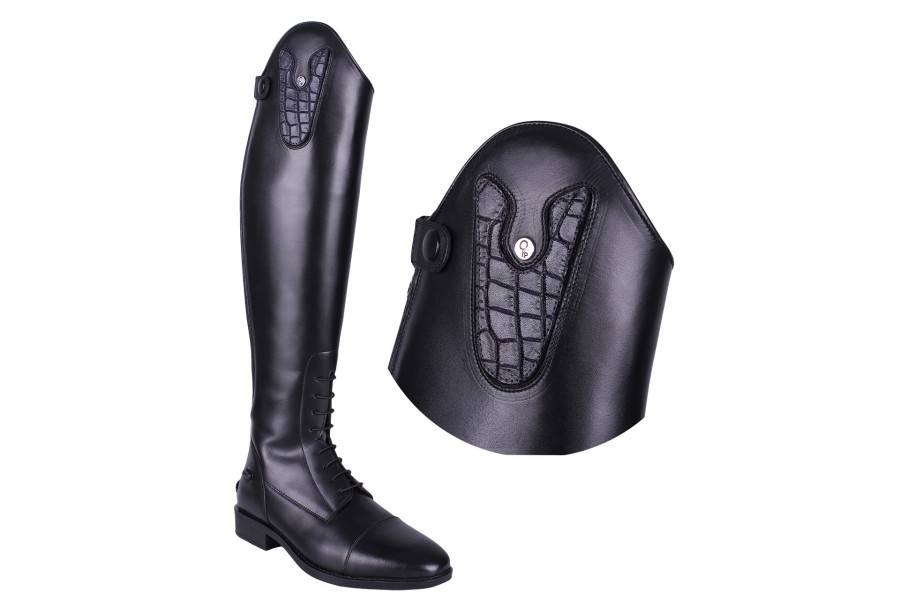 Top Intercanviable Botes QHP Sasha Croco Negre Mat | Botes