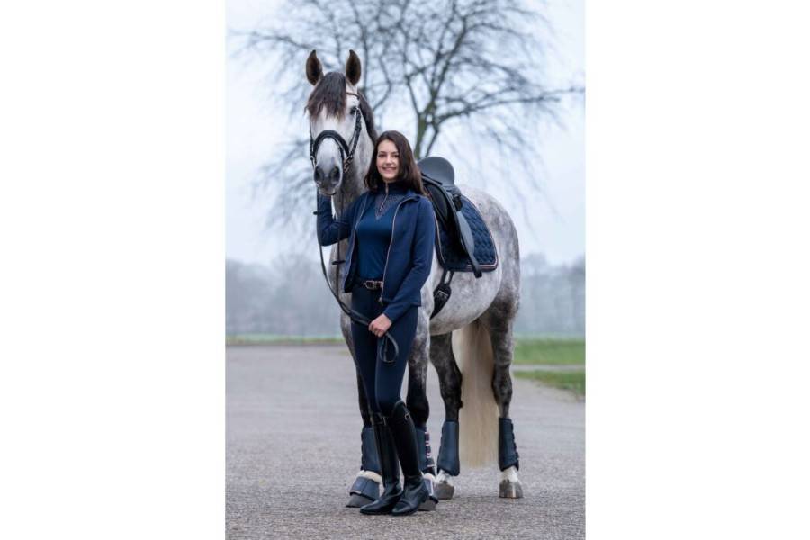 Samarreta Dona Màniga Curta HKM Rosegold Glamour Blau Fosc | Genet