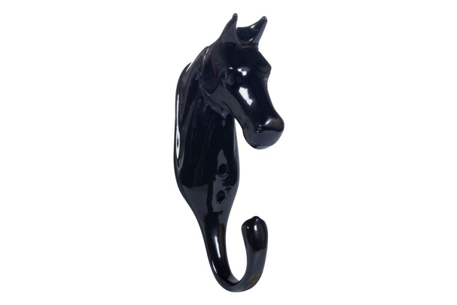 Colgador Aluminio HKM Cabeza Caballo Negro | Calvet Animals i Plantes.