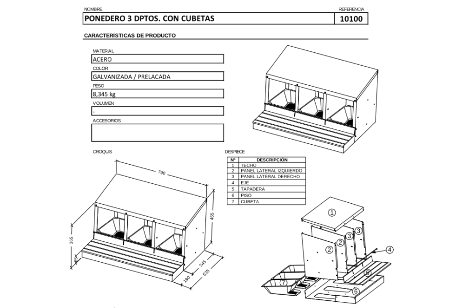 Ponedero Gallinas 3 Departamentos Gaun | Calvet Animals i