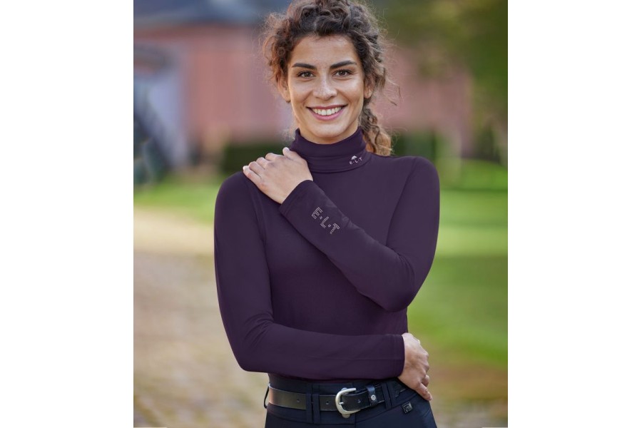 Camiseta Manga Larga Cuello Alto ELT Madison Morado Oscuro | Calvet