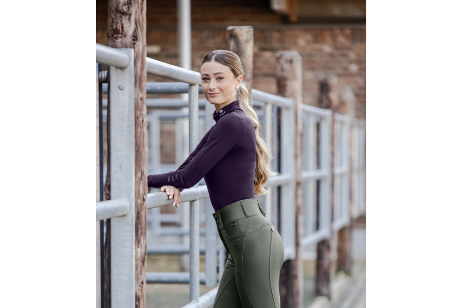 Camiseta Manga Larga Cuello Alto ELT Madison Morado Oscuro | Calvet