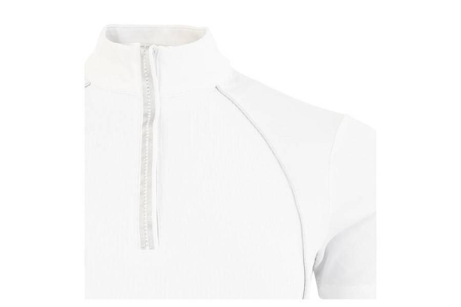 Polo Competición Mujer Manga Corta BR Isabel Lucent White | Calvet Animals