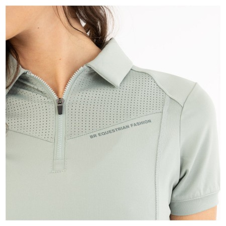 Camiseta Mujer Manga Corta BR Inne Zip-Up Slate Gray | Calvet Animals i