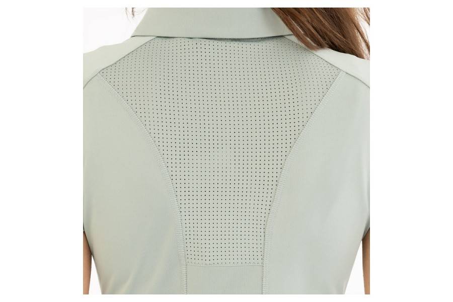 Samarreta Dona Màniga Curta BR Inne Zip-Up Slate Gray | Genet