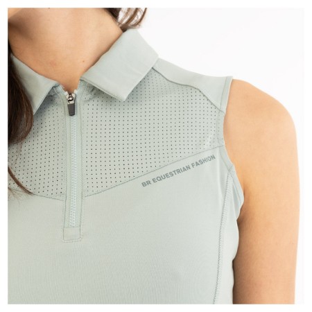 Camiseta Mujer Sin Mangas BR Inne Zip-Up Slate Gray | Calvet Animals i