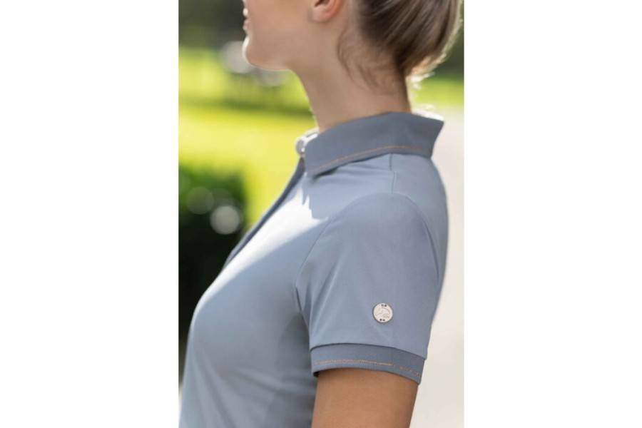 Polo Mujer Manga Corta HKM Rosegold Glamour Gris Oro/Rosa |