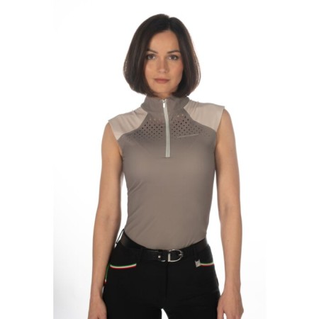 Camiseta Mujer Sin Mangas HKM Amalfil Taupe/Beige | Calvet