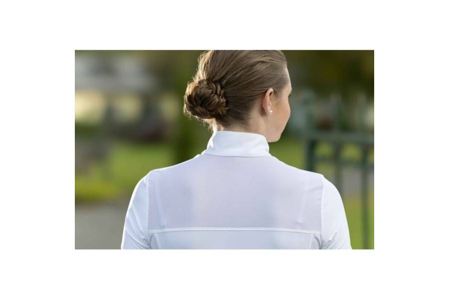 Polo Competición Mujer Manga Corta HKM Skadi Blanco | Calvet