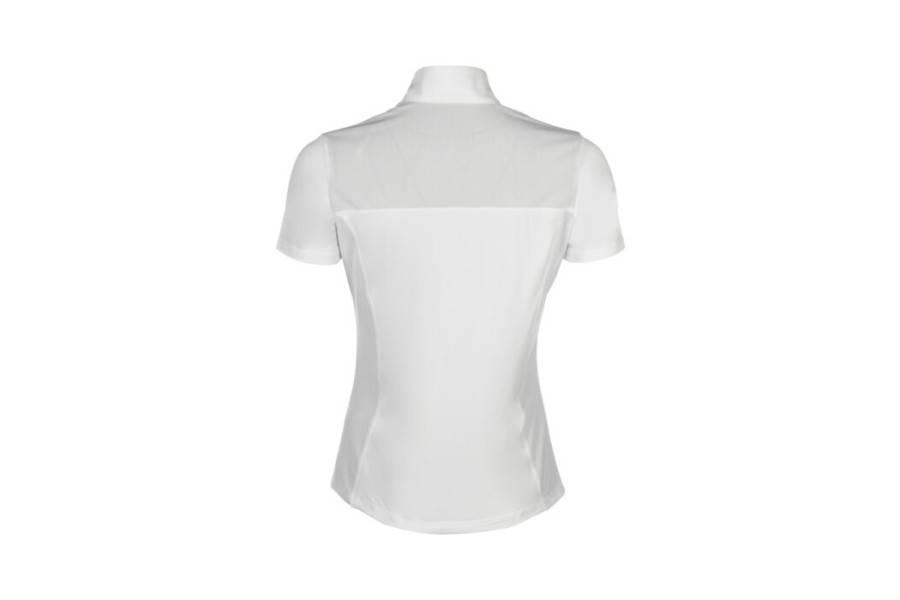 Polo Competición Mujer Manga Corta HKM Skadi Blanco | Calvet