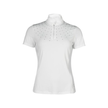 Polo Competición Mujer Manga Corta HKM Skadi Blanco | Calvet
