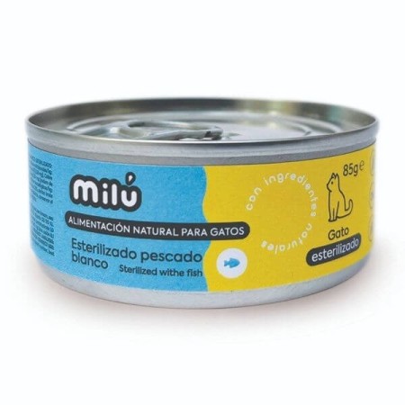 Milú Llauna Gat Esterilitzat Peix Blanc 85 g | Alimentació per a gat