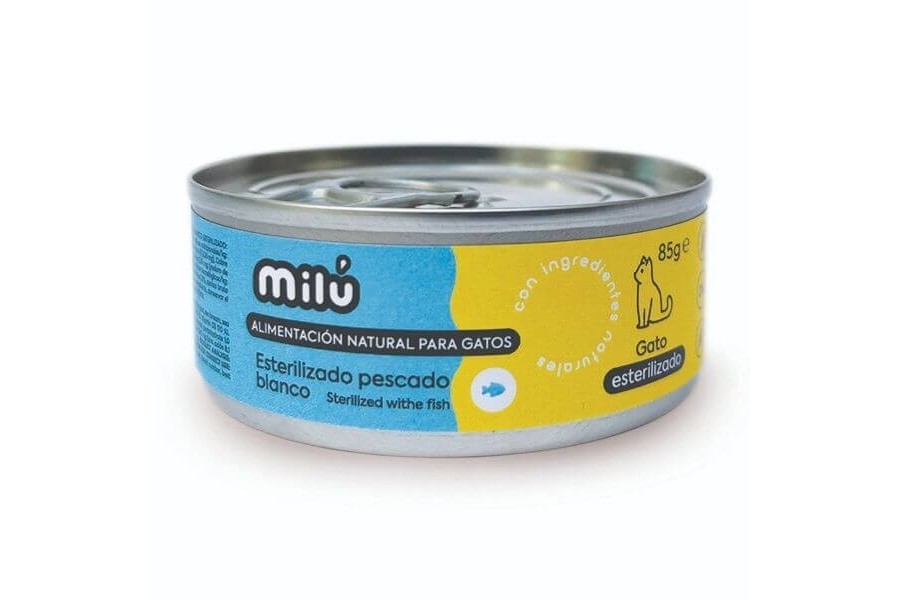 Milú Llauna Gat Esterilitzat Peix Blanc 85 g | Alimentació per a gat