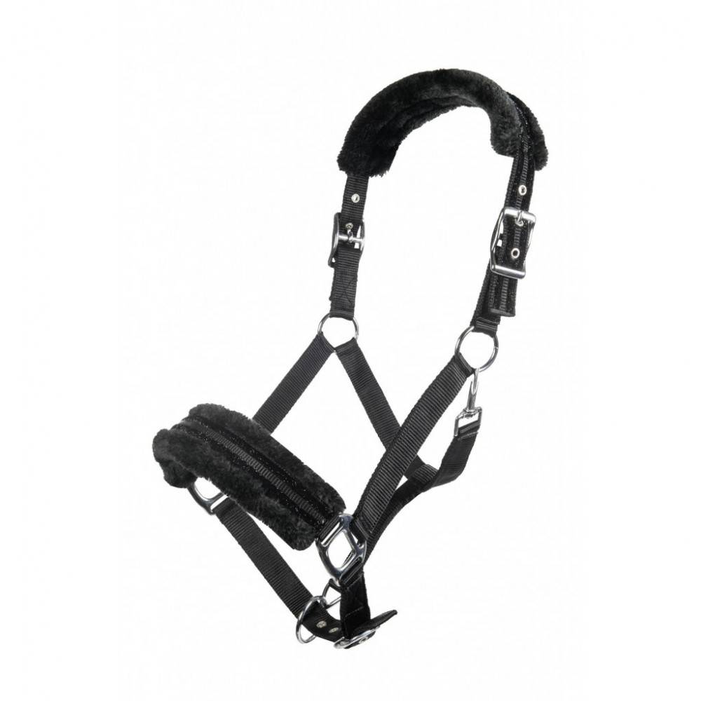 Cabezada Cuadra HKM Glitter Lana Negra | Equestrian. Calvet Animals i