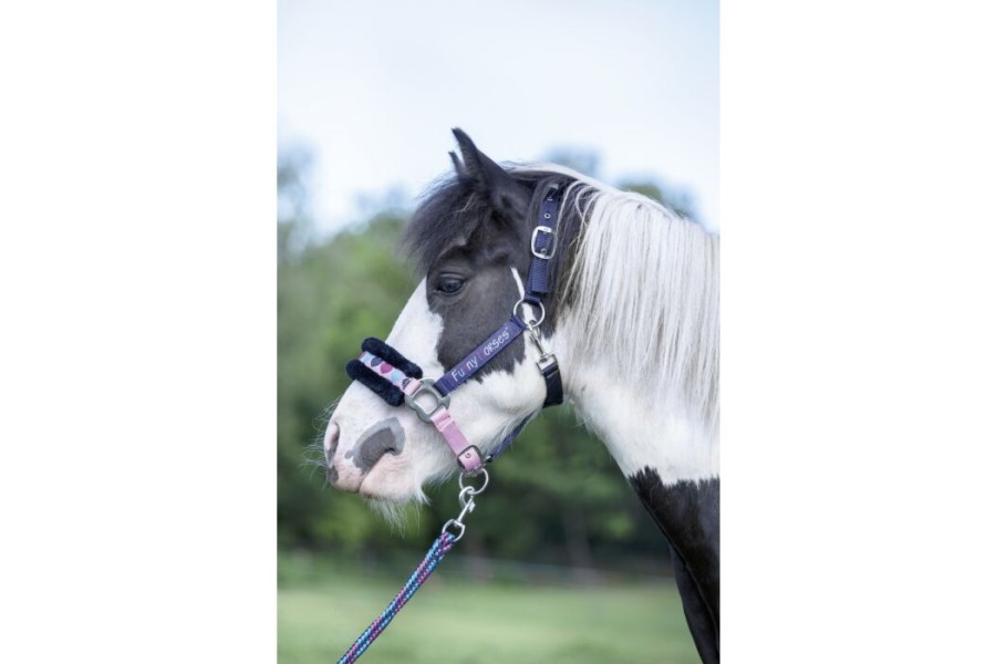 Cabezada Cuadra HKM Funny Hearts Azul Oscuro | Calvet Animals i