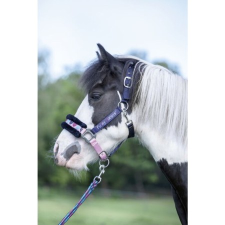 Cabezada Cuadra HKM Funny Hearts Azul Oscuro | Calvet Animals i