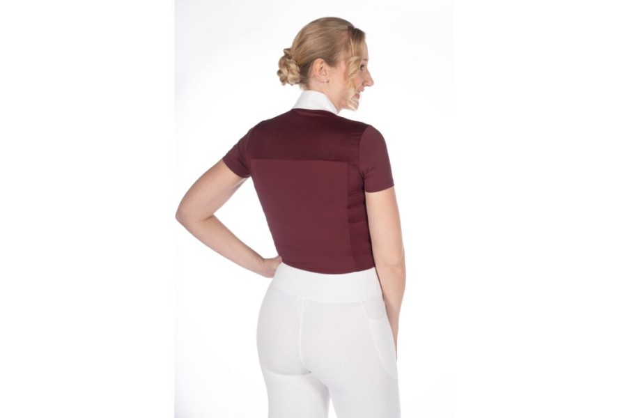 Polo Competición Mujer Manga Corta HKM Virginia Bordeus |
