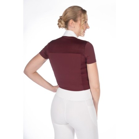 Polo Competición Mujer Manga Corta HKM Virginia Bordeus |