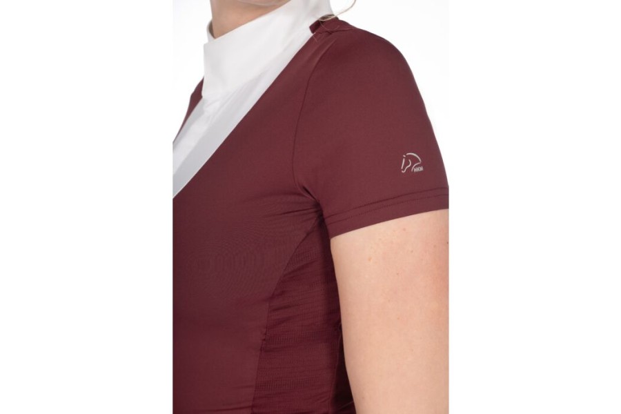Polo Competición Mujer Manga Corta HKM Virginia Bordeus |