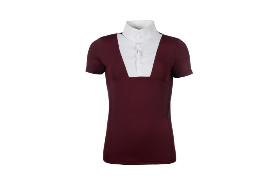 Polo Competición Mujer Manga Corta HKM Virginia Bordeus |
