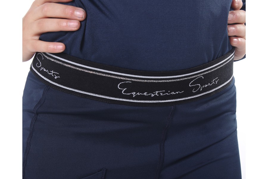 Mallas Junior QHP Eden Full Grip Azul Marino | Calvet Animals i