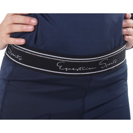 Mallas Junior QHP Eden Full Grip Azul Marino | Calvet Animals i