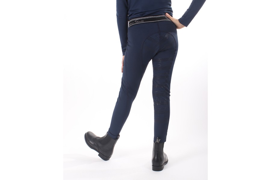 Mallas Junior QHP Eden Full Grip Azul Marino | Calvet Animals i