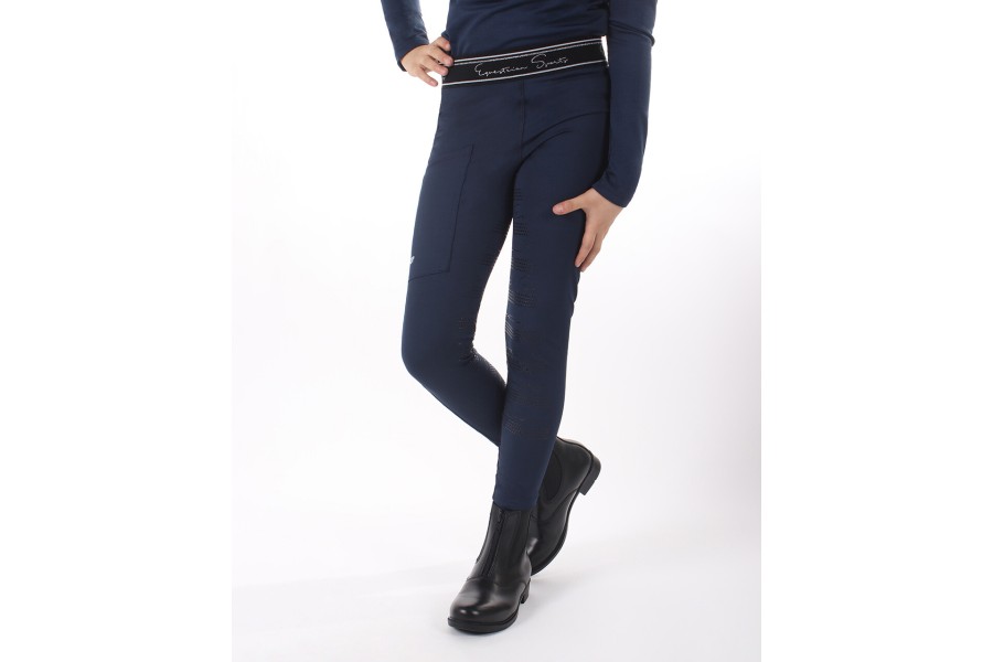 Mallas Junior QHP Eden Full Grip Azul Marino | Calvet Animals i