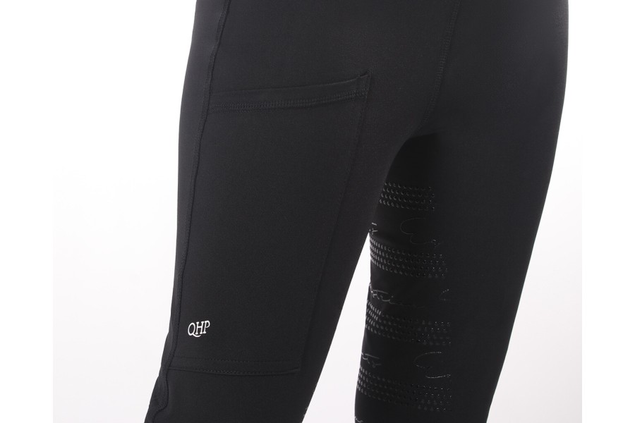 Mallas Junior QHP Eden Full Grip Negra | Calvet Animals i