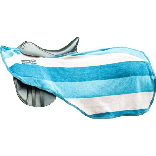 Manta Caballo Riñonera HKM Stripes Gris/Azul Cielo | Equestrian. Calvet