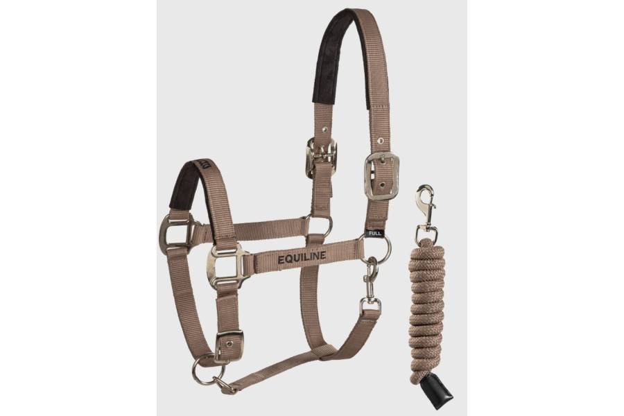 Cabezada Cuadra Equiline + Ramal Gest Taupe | Calvet Animals i