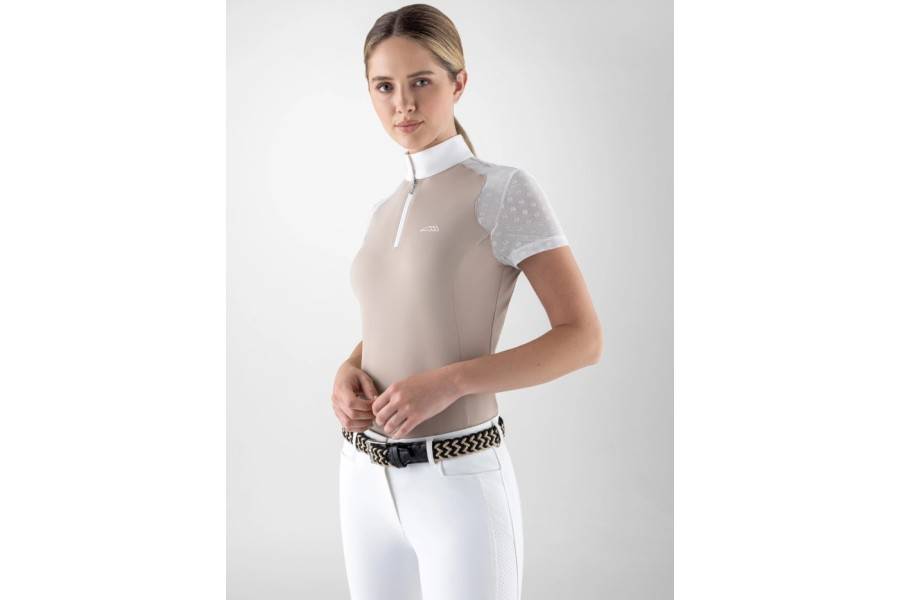 Polo Competició Dona Màniga Curta Equiline Calid Dove | Competició