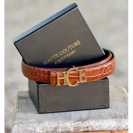 Cinturón Haute Croco Marrón | Complementos