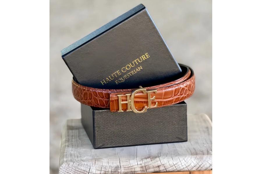 Cinturón Haute Croco Marrón | Complementos