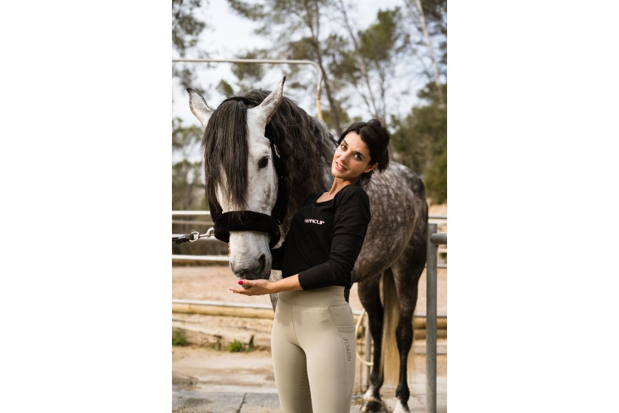 Mallas Mujer Hannclip LG Full Grip Beige | Pantalones