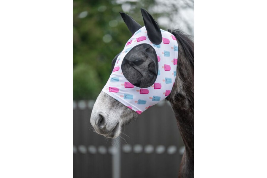 Máscara Con Orejeras HKM Ice Cream Blanca/Rosa | Mantas