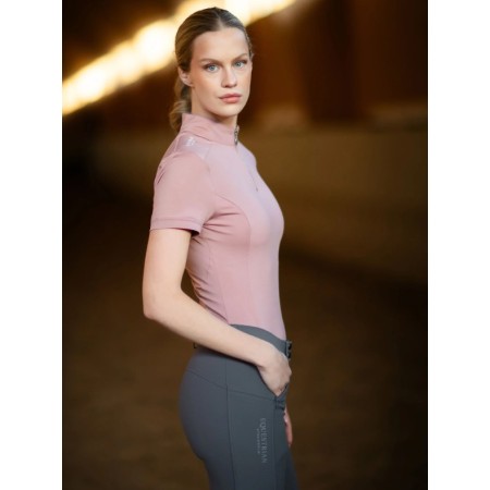 Samarreta Dona Màniga Curta Equestrian Stockholm UV Protecor Rosa | Genet