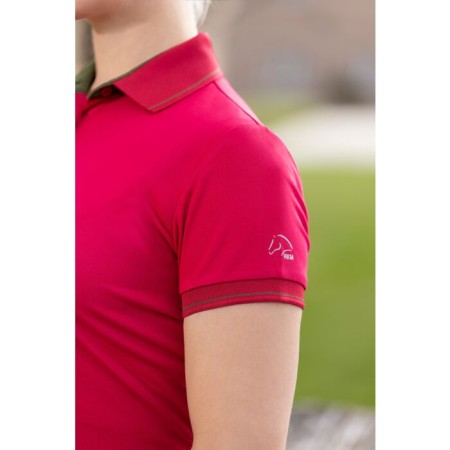 Polo Mujer Manga Corta HKM Classico Cranberry | Jinete