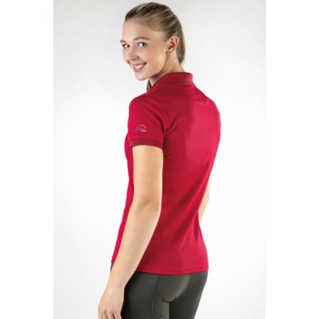 Polo Mujer Manga Corta HKM Classico Cranberry | Jinete