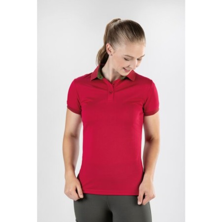 Polo Mujer Manga Corta HKM Classico Cranberry | Jinete