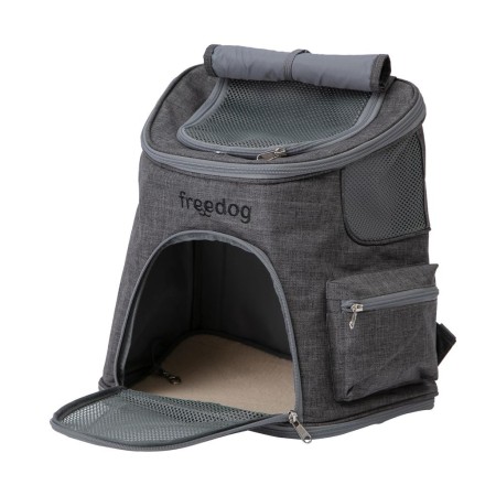 Freedog Mochila Transportin Makalu Gris Oscuro para Perros | Viaje para