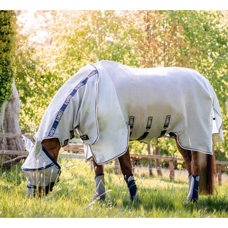 Manta Caballo Verano Antimoscas Con Cuello Rambo Plus Plata | Mantas para