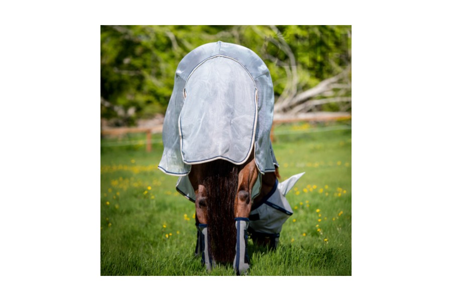 Manta Caballo Verano Antimoscas Con Cuello Rambo Plus Plata | Mantas para