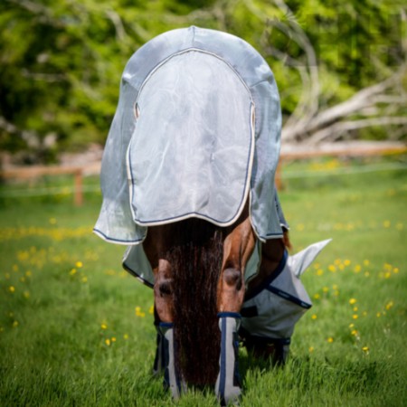 Manta Caballo Verano Antimoscas Con Cuello Rambo Plus Plata | Mantas para